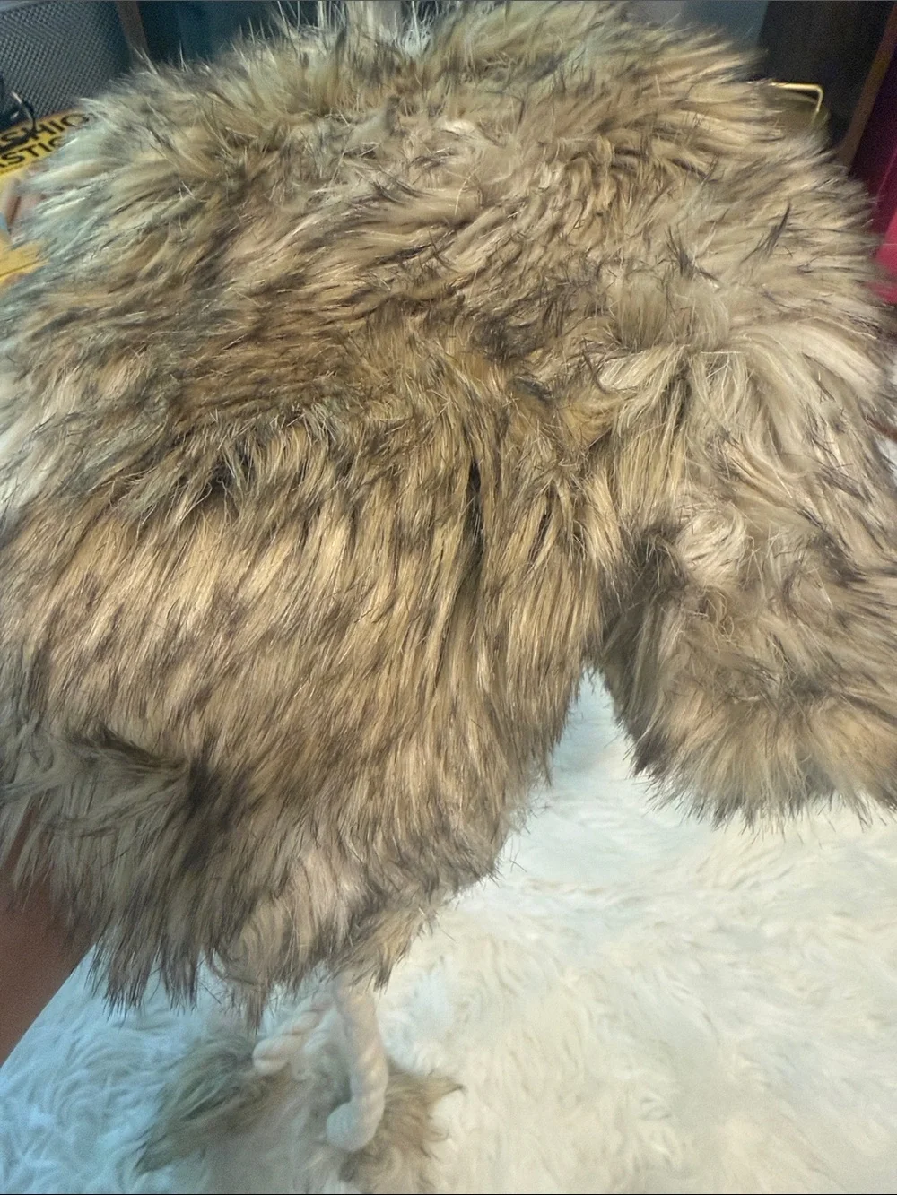 American Eagle Outfitters Brown and Cream Faux Fur Trapper Hat